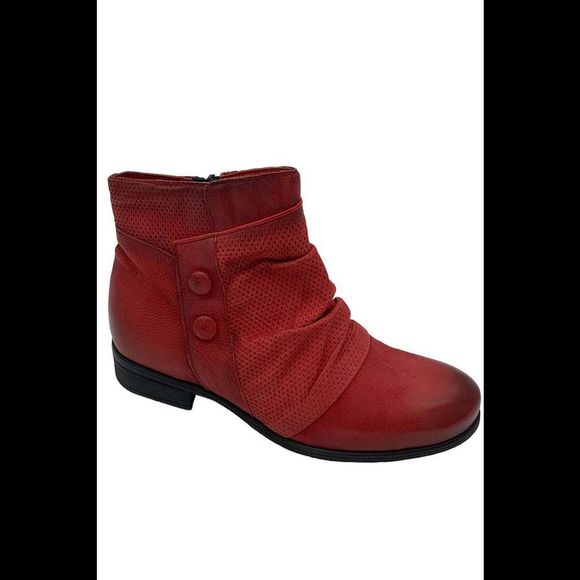 Miz Mooz Leather Ankle Boots Sallie Scarlet - Wide - Picture 1 of 3